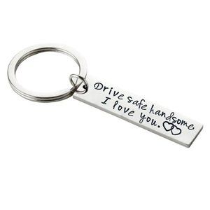 Keychain Drive Safe Handsome I Love You Bag Charm Silver Husband Boyfriend GIFT